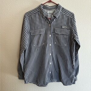 Columbia navy and White Checkered Women's Button Down Shirt